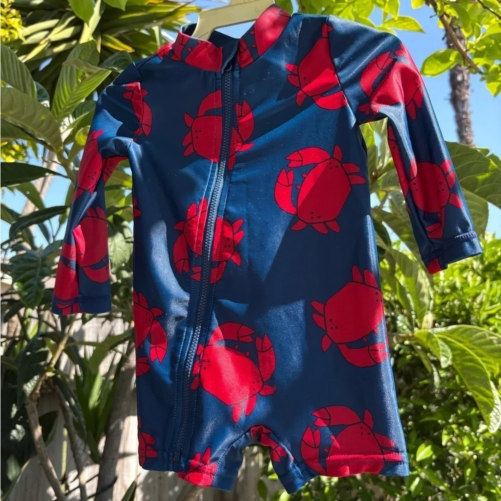 Carter’s Bundle 1-Long Sleeve & 1-Short Sleeve Rash Guard One Piece Swimsuits